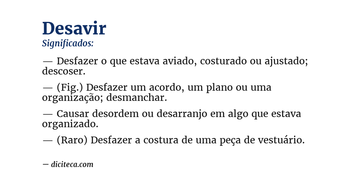 Significado de desavir