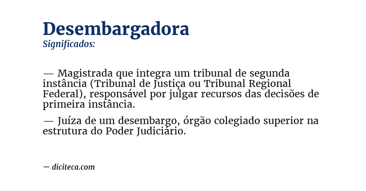 Significado de desembargadora