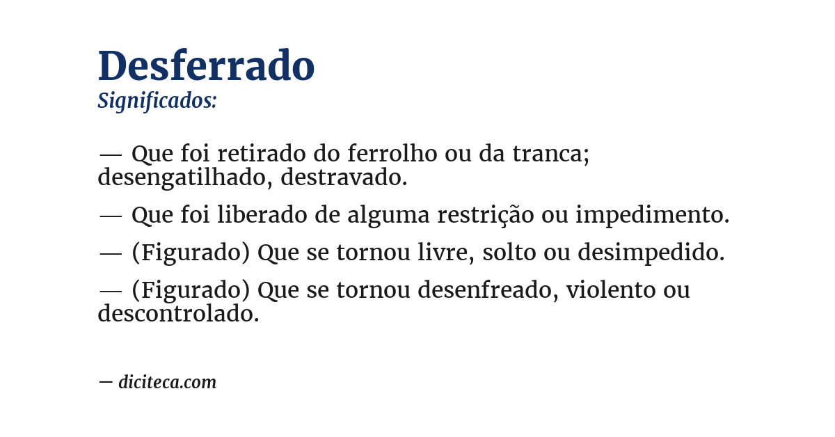 Significado de desferrado