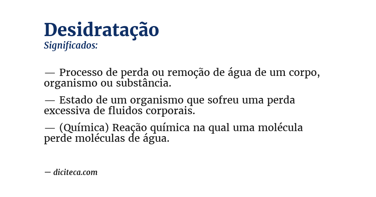 Significado de desidratação