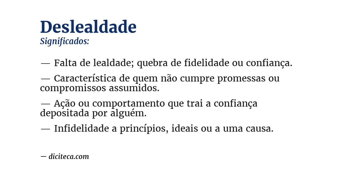 Significado de deslealdade