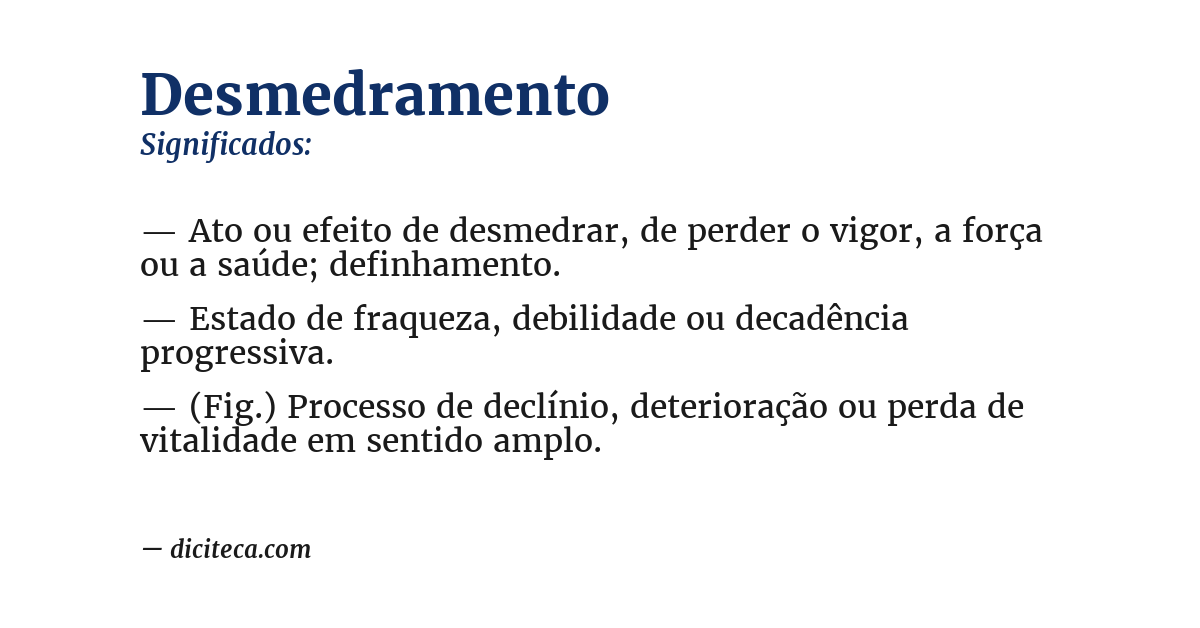 Significado de desmedramento
