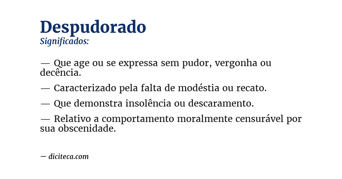 Significado de despudorado