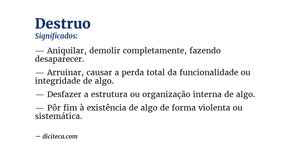 Significado de destruo