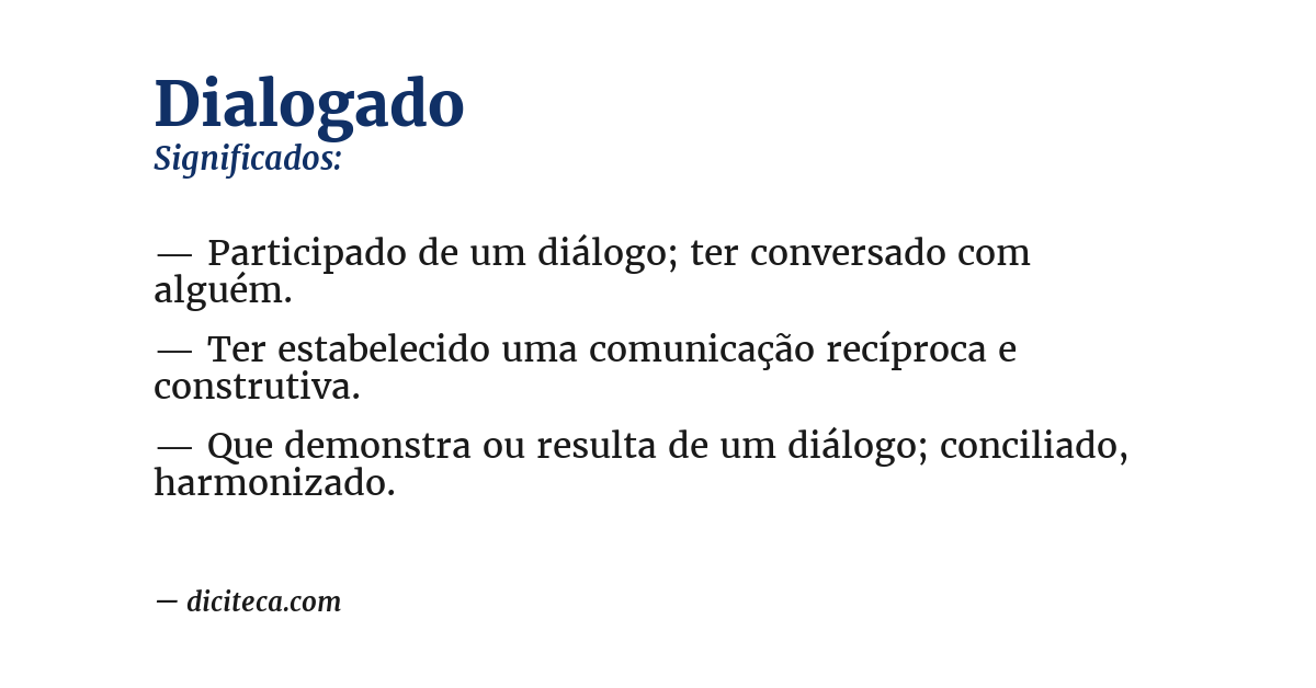 Significado de dialogado