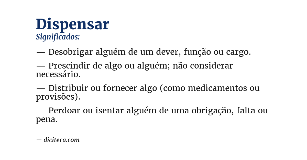 Significado de dispensar