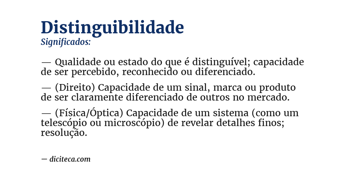 Significado de distinguibilidade