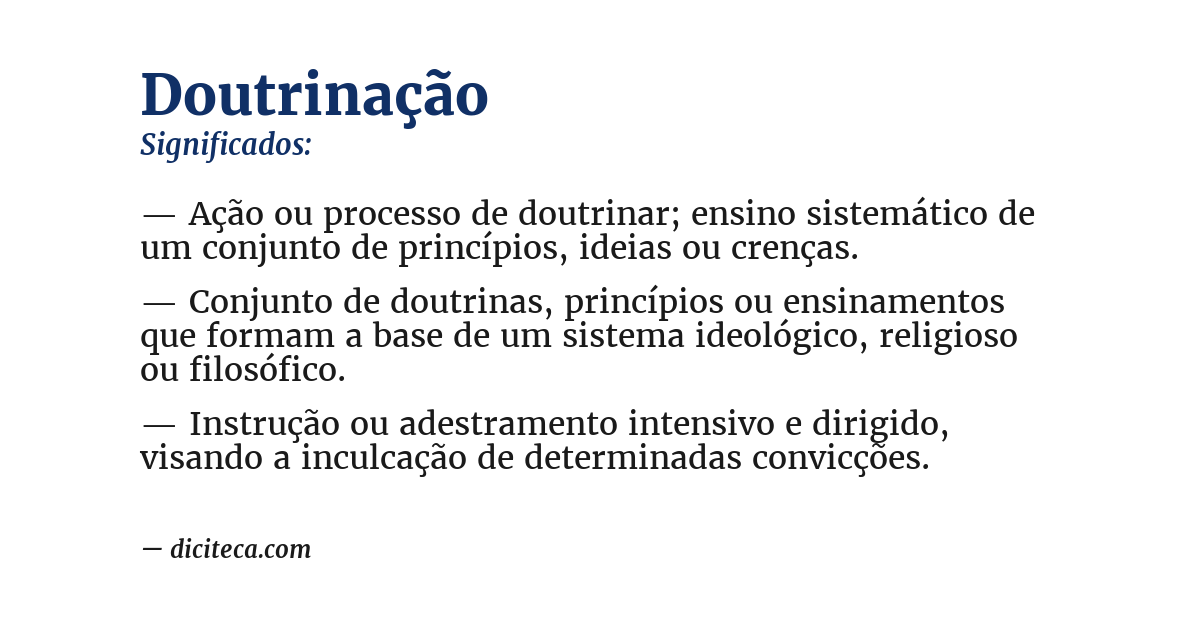 Significado de doutrinação