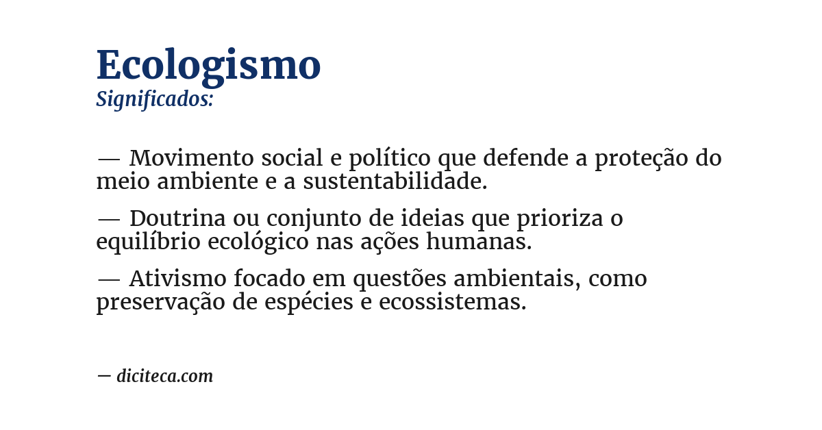 Significado de ecologismo