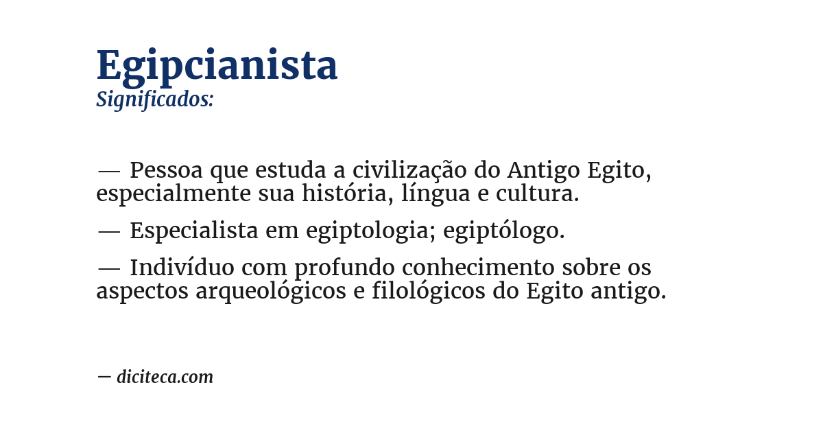 Significado de egipcianista