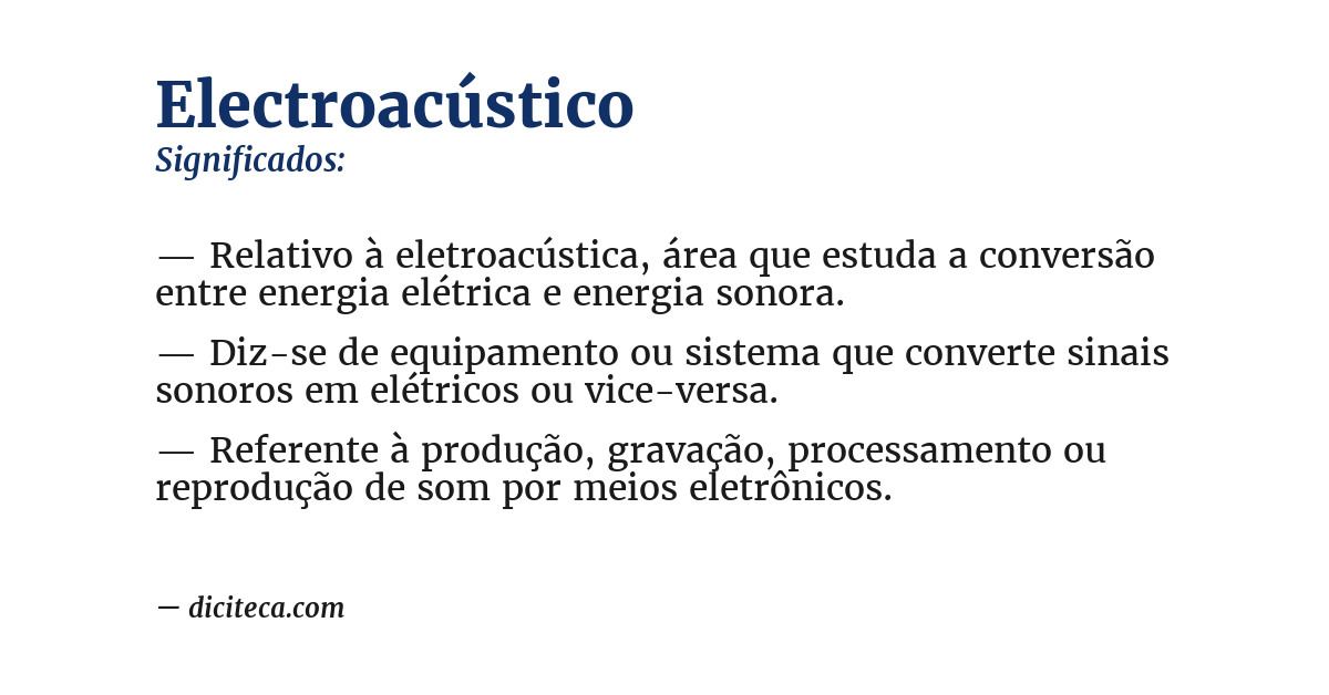 Significado de electroacústico
