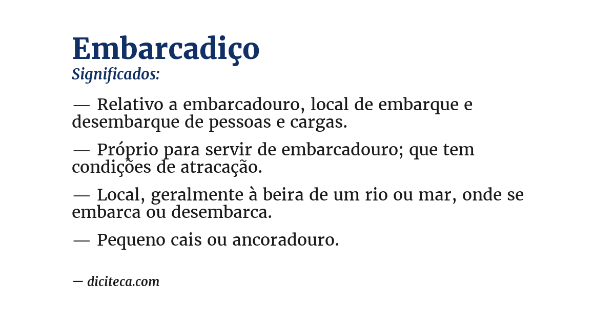 Significado de embarcadiço