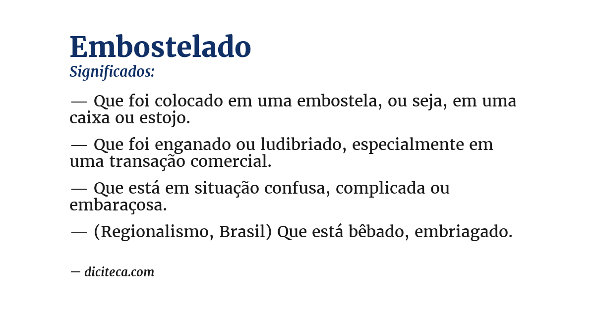 Significado de embostelado