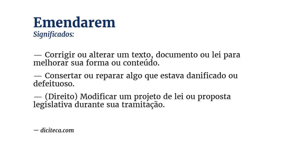 Significado de emendarem