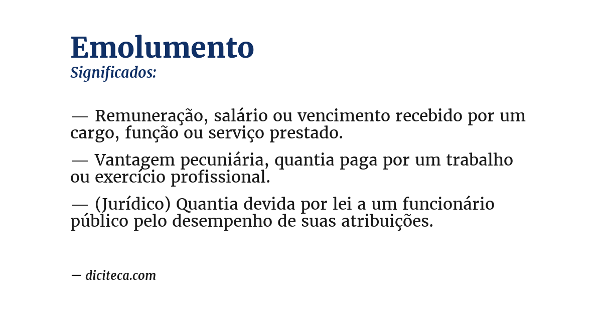 Significado de emolumento