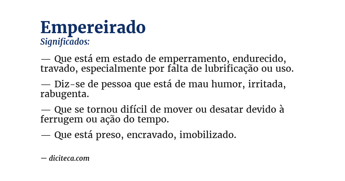 Significado de empereirado