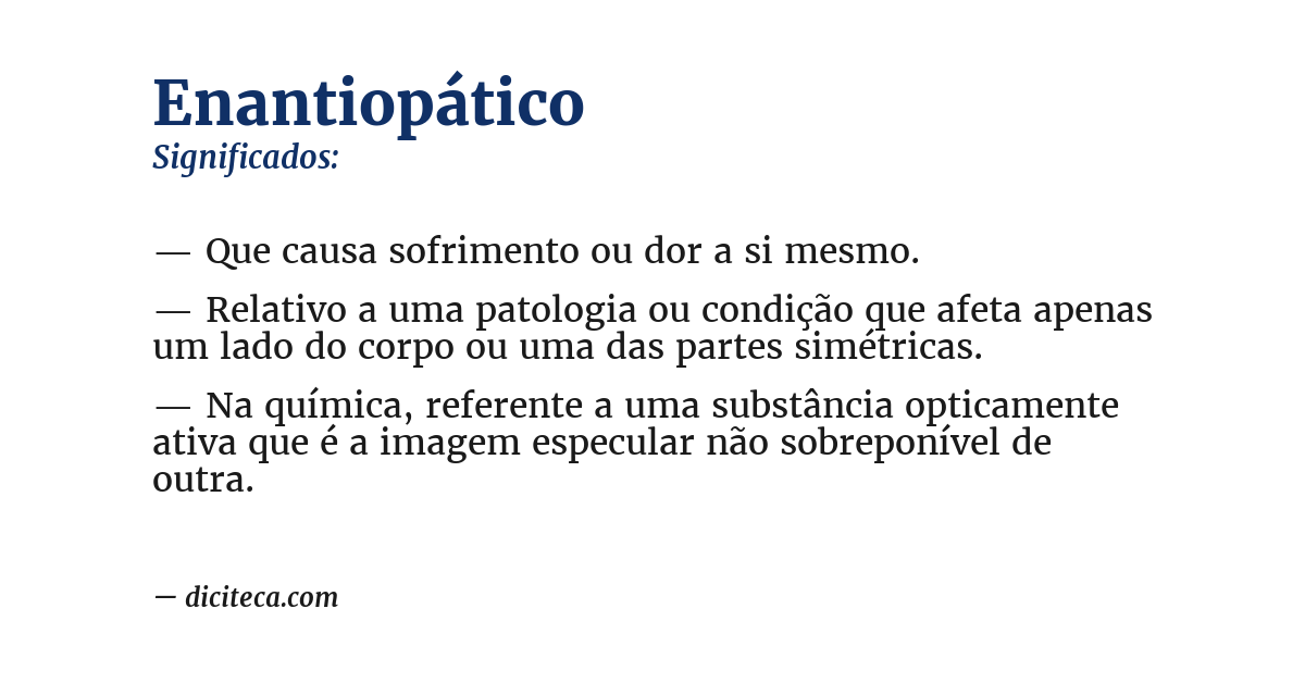 Significado de enantiopático