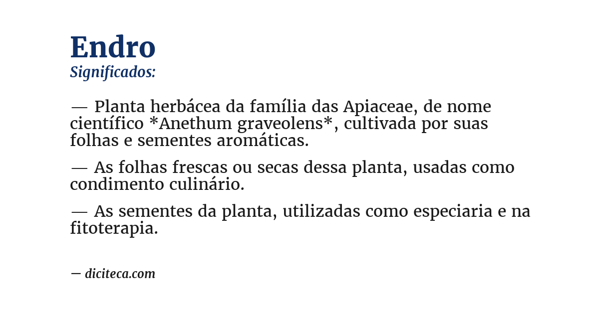 Significado de endro