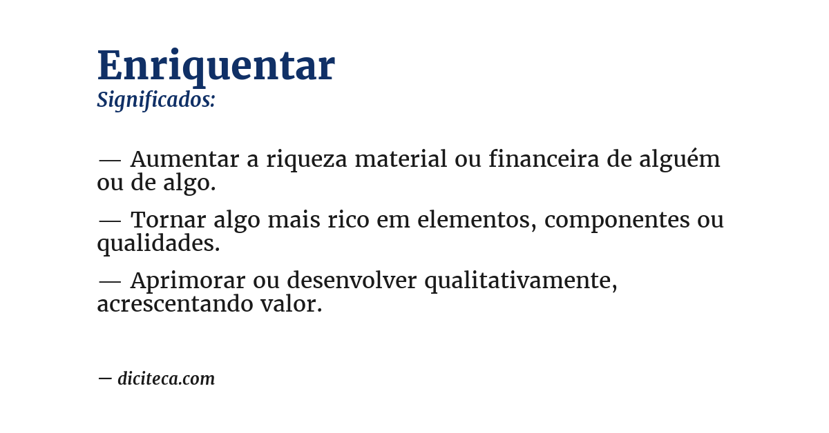Significado de enriquentar