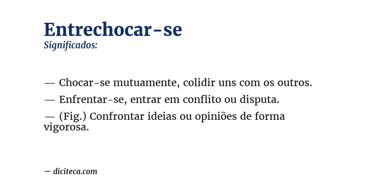 Significado de entrechocar-se