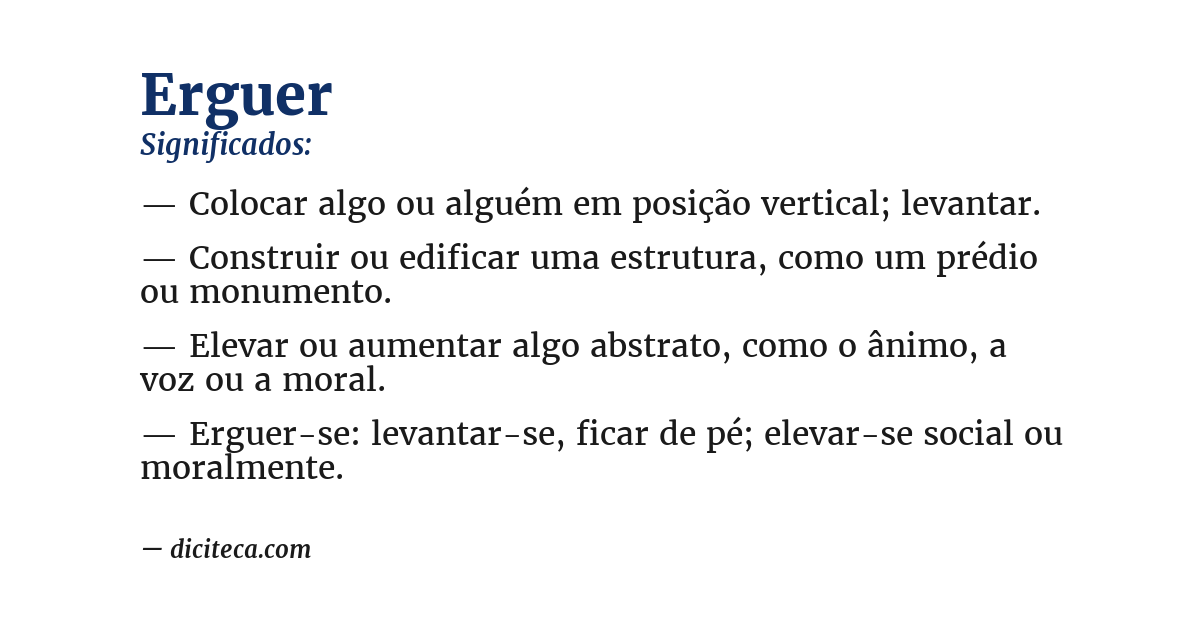 Significado de erguer