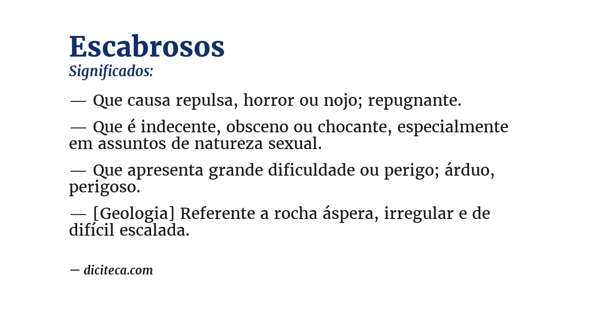 Significado de escabrosos