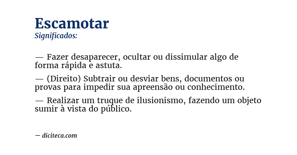 Significado de escamotar