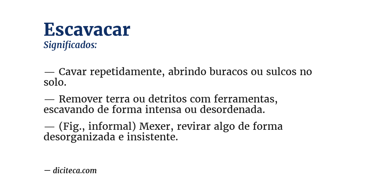 Significado de escavacar
