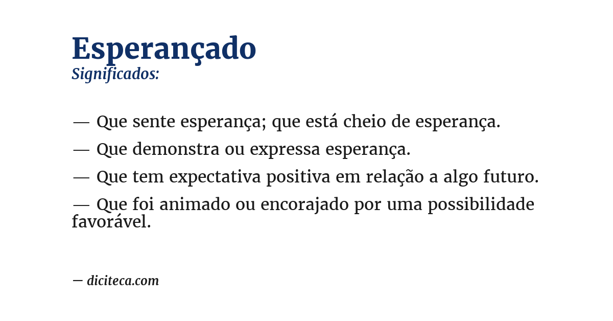 Significado de esperançado