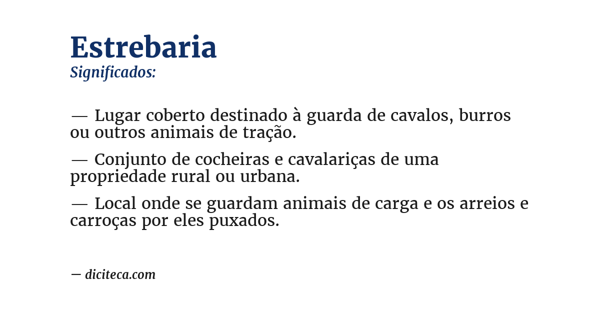 Significado de estrebaria