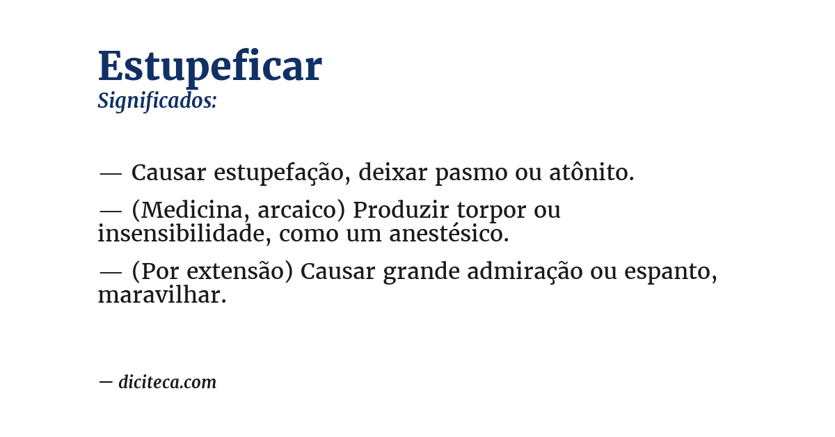 Significado de estupeficar