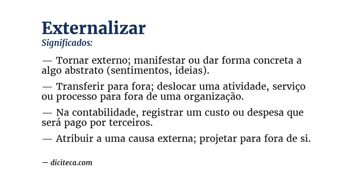 Significado de externalizar