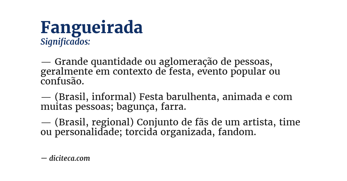 Significado de fangueirada