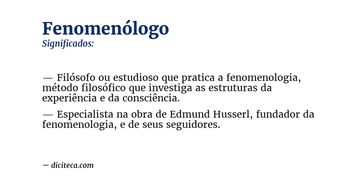 Significado de fenomenólogo