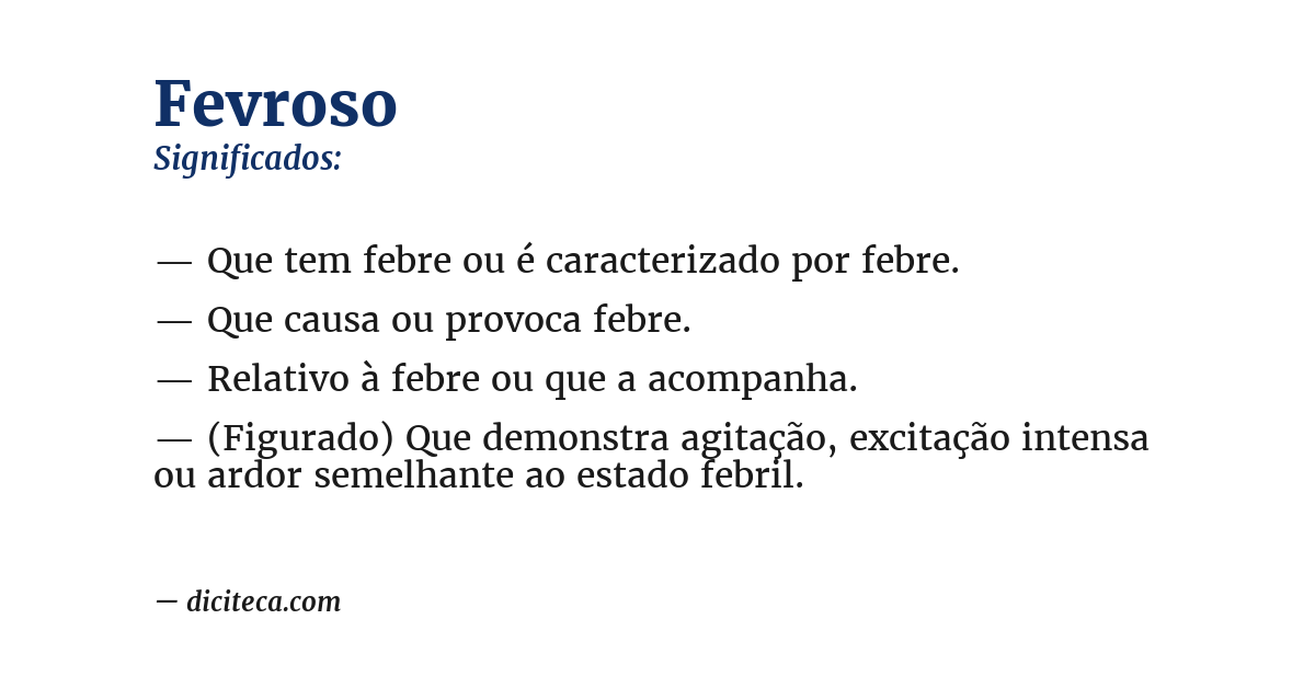 Significado de fevroso