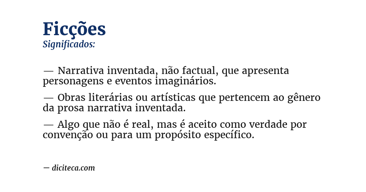 Significado de ficções