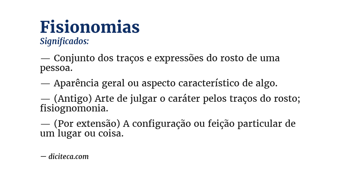 Significado de fisionomias