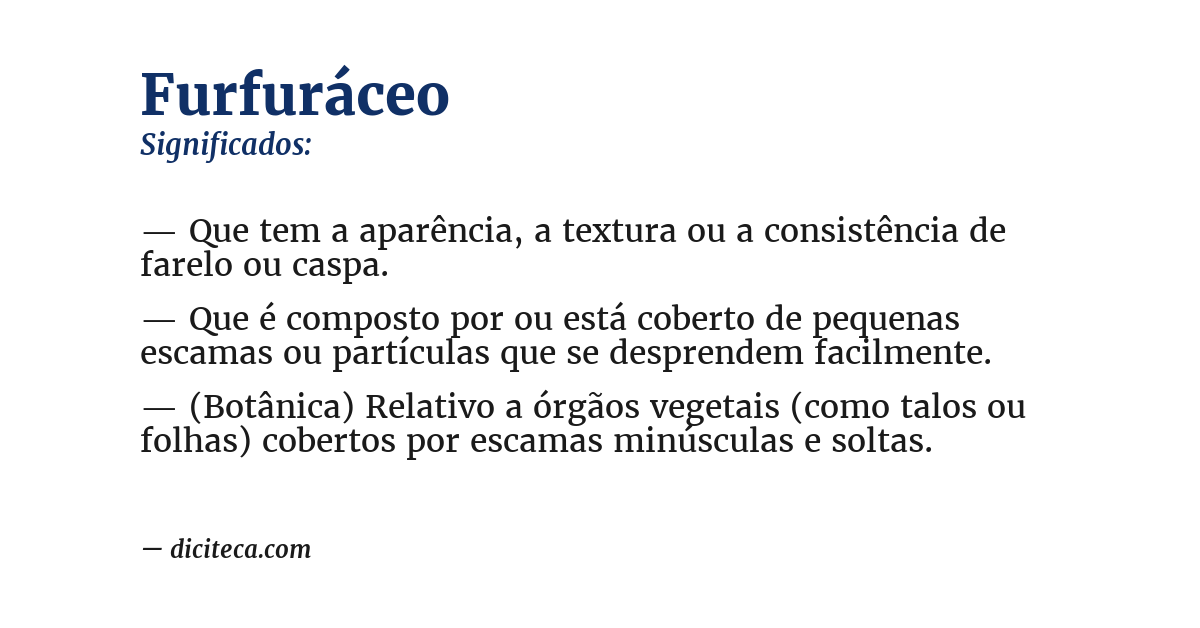 Significado de furfuráceo