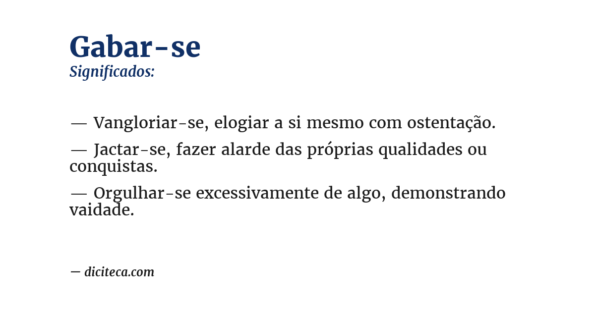 Significado de gabar-se