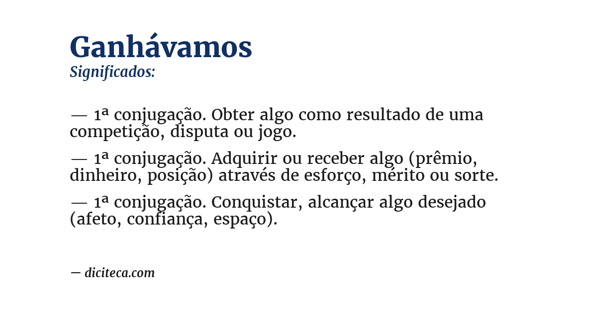 Significado de ganhávamos