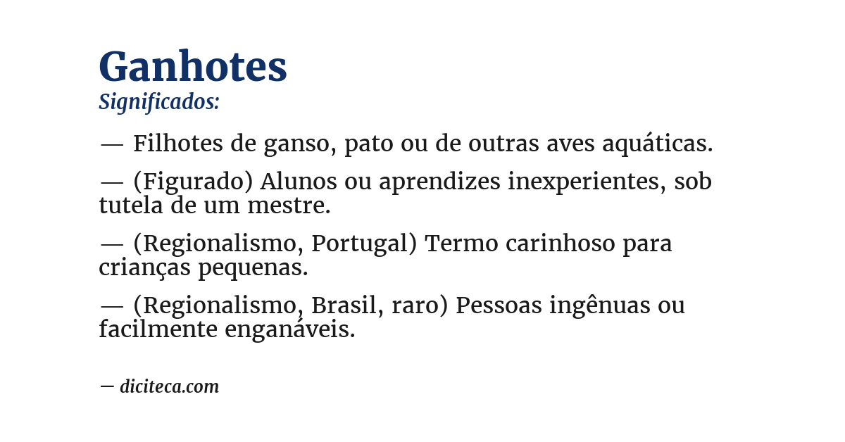 Significado de ganhotes