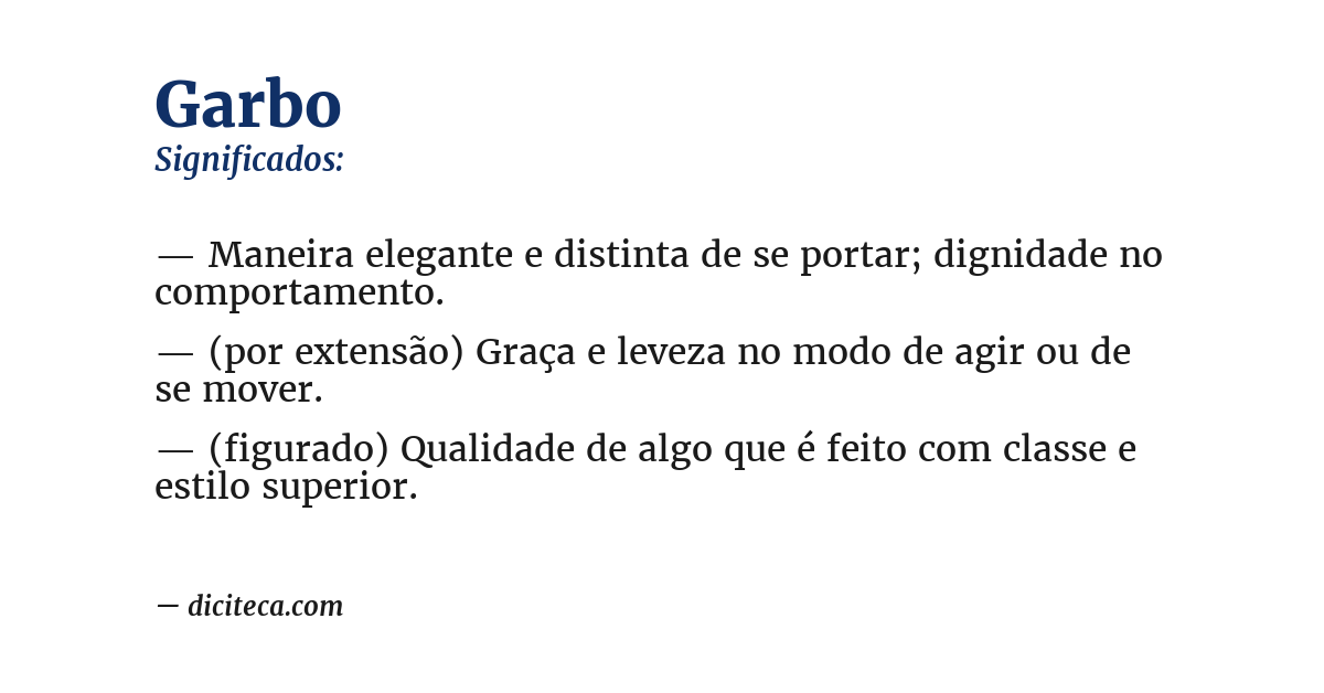 Significado de garbo