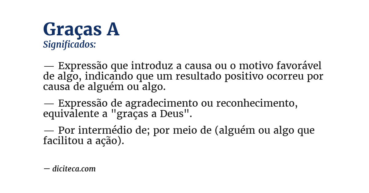 Significado de graças a