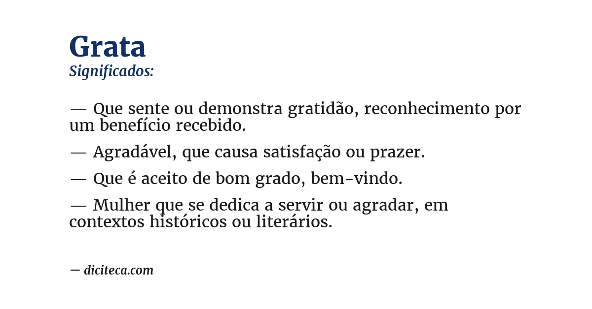 Significado de grata