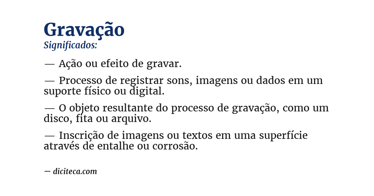 Significado de gravação