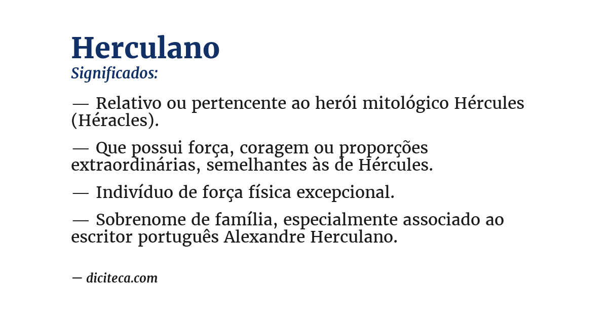 Significado de herculano