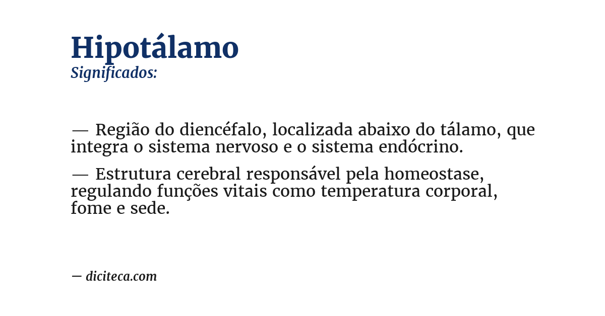 Significado de hipotálamo