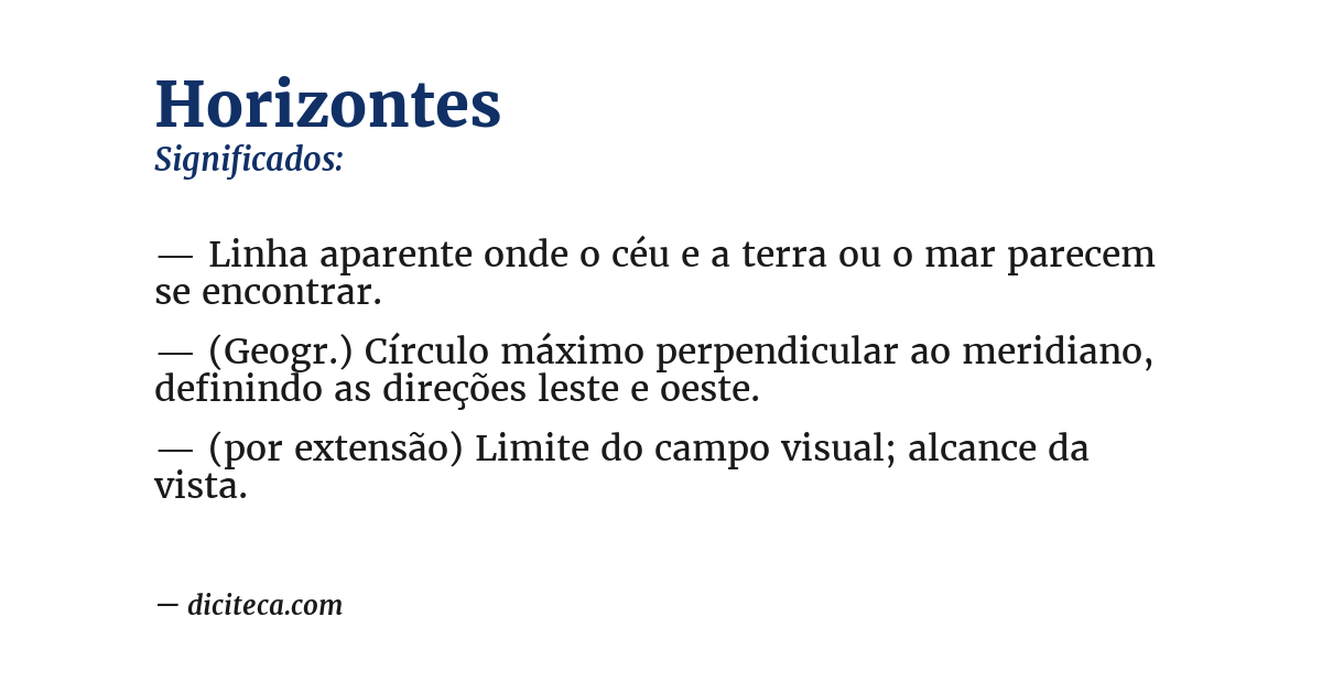 Significado de horizontes