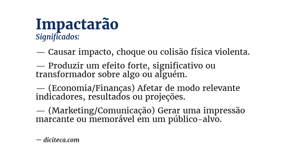 Significado de impactarão