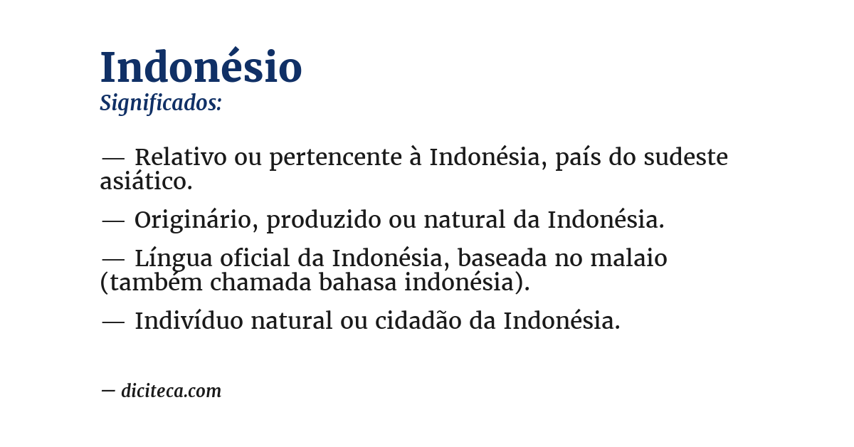 Significado de indonésio
